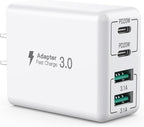 SCCVEE USB C Wall Charger, 40W 4-Port USB C Charger Block, Fast Charging Block by SCCVEE