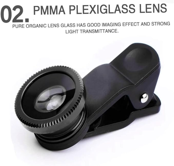 Phone Fisheye Lens 3in1 Wide Angle Fish Eye Macro Lenses Clip-on Universal Lens - Image 5