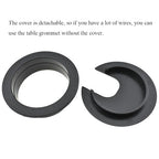 HAHIYO 2Pcs 2Inch/50mm Black ABS Plastic U-Shaped Desk Grommet Wire Grommet - Image 3