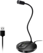 USB Microphone, 360 Degree Adjustable Gooseneck Design, Mute Button & LED by JOUNIVO