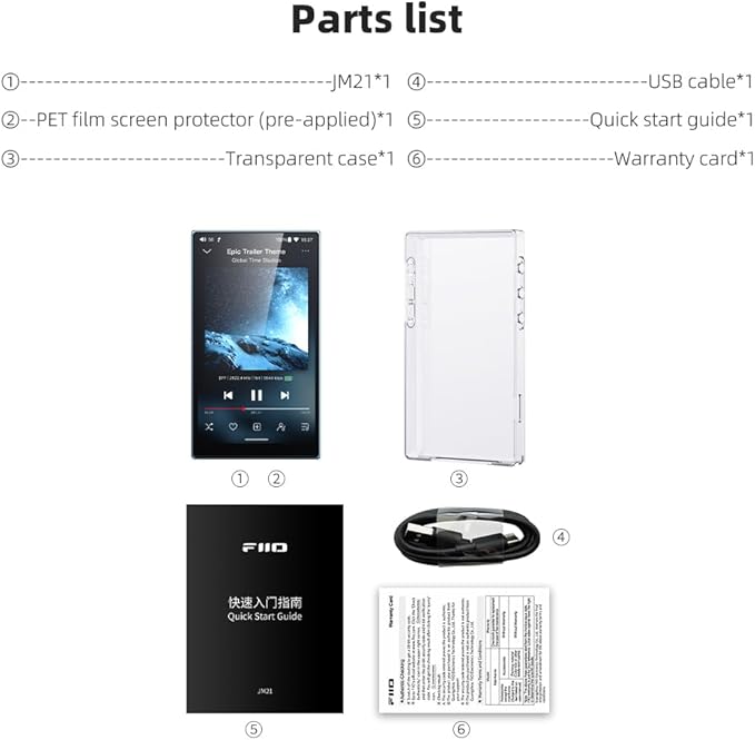 JadeAudio/FiiO JM21 Android 13 Hi-Res Music Player MP3 - Image 9