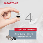 GIGASTONE 256GB Nano Luxus Dual Drive, Z50 USB 3.2 Gen 1, 2-in-1 USB-A & Type-C - Image 5