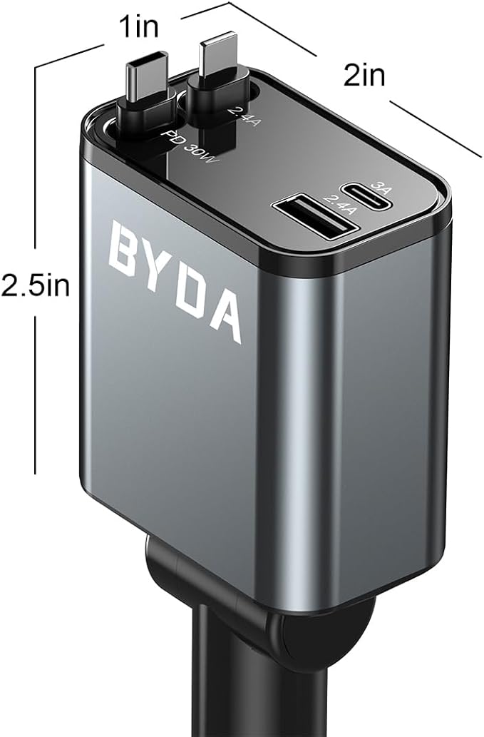 Fast Charger 4 in 1 Retractable Car Charger 69W - Image 4
