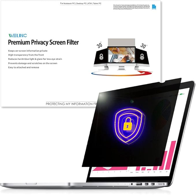 15.6 Inch - 16:9 Aspect Ratio - Laptop Privacy Screen Filter by WELINCOfficeProducts