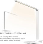 Ambertronix LED Desk Lamp with USB Charging Port, Dimmable Eye-Caring Reading - Image 7