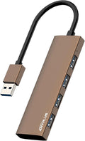 USB Hub, USB 3.0 Hub Aluminum Alloy Ultra Slim USB Splitter, Portable 4 Port by ANYPLUS