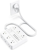 Power Strip with USB Ports, HUNIAN 5Ft Flat Plug Extension Cord Surge Protector by HUNIAN