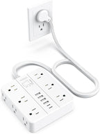 Power Strip with USB Ports, HUNIAN 5Ft Flat Plug Extension Cord Surge Protector by HUNIAN