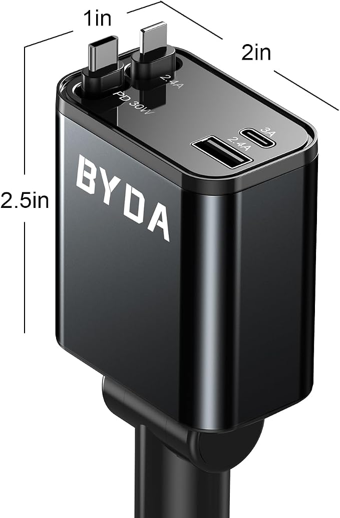 Retractable Car Charger, 4 in 1 Fast Charging USB-C & USB-A Compatible - Image 8