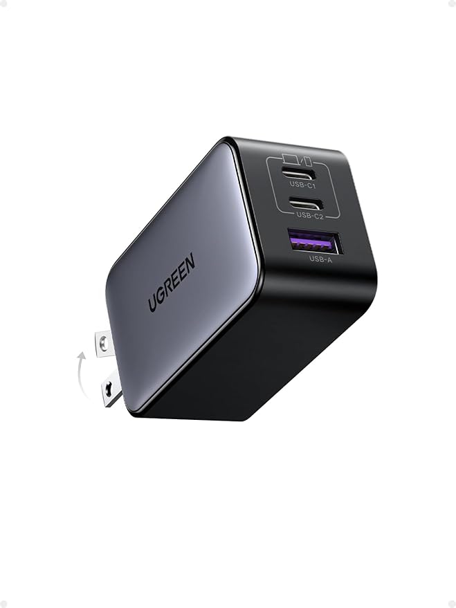 UGREEN 65W USB C Charger Block, Nexode 3-Port GaN Fast Type C Charger, Compact by UGREEN