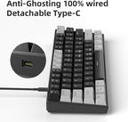 60% Mechanical Gaming Keyboard, Mixed Color Keycaps Gaming Keyboard - Image 6