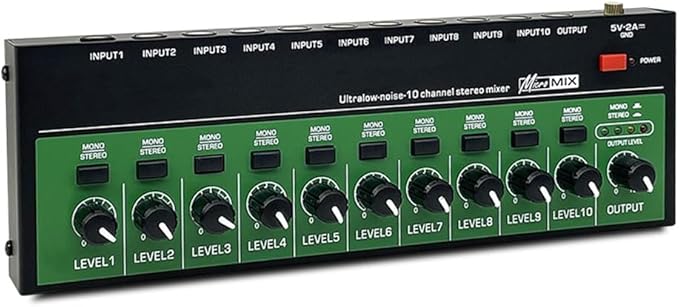MX1002 10 Channels Stereo Headphone Amplifier Mini Portable Ultra Low Noise by Unknown