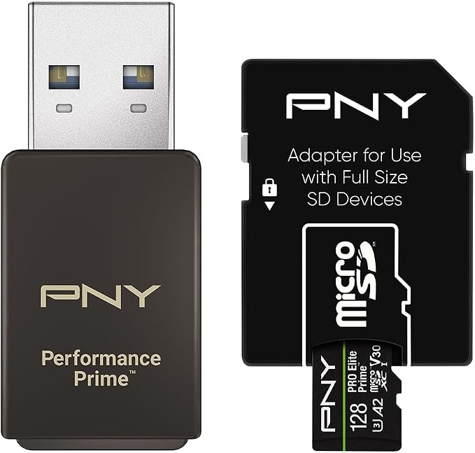 PNY 128GB PRO Elite Prime™ C10 U3 V30 A2 microSDXC Flash Memory Card & - Image 2