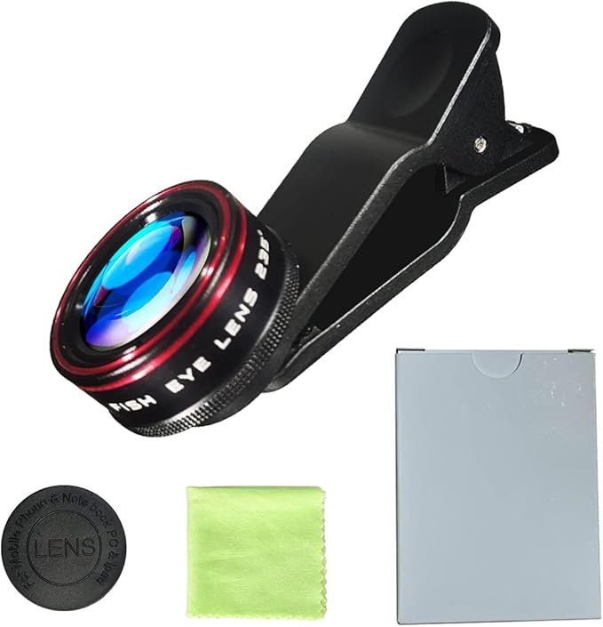 Phone Camera Lens, Clip on Cell HD Phone Fisheye Lens kit, 235° Fisheye Lens - Image 7