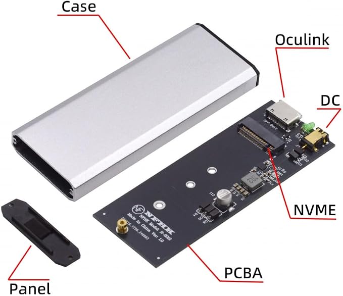 CY External Oculink SFF-8612 SFF-8611 to M.2 NGFF M-Key to NVME PCIe SSD 2280 - Image 8