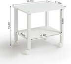2 Tier Printer Stand with Storage, Under Desk Shelf Printer Table, Rolling - Image 3