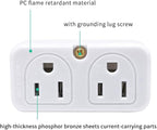 SYCON Adapter Outlet Extender, 2-Prong Mini Wall Plug - Image 2