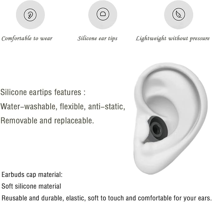 4 Pairs Silicone Ear Tips Earbuds Replacement Tips Earbuds Cap Eartips Tips - Image 5