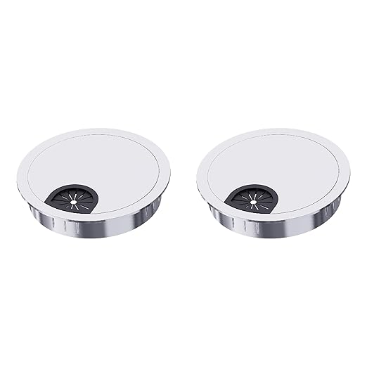 2 Pack Desk Grommet 2-3/8 Inch 60mm, Zinc Alloy Computer Desk Wire Hole Cover by Unknown