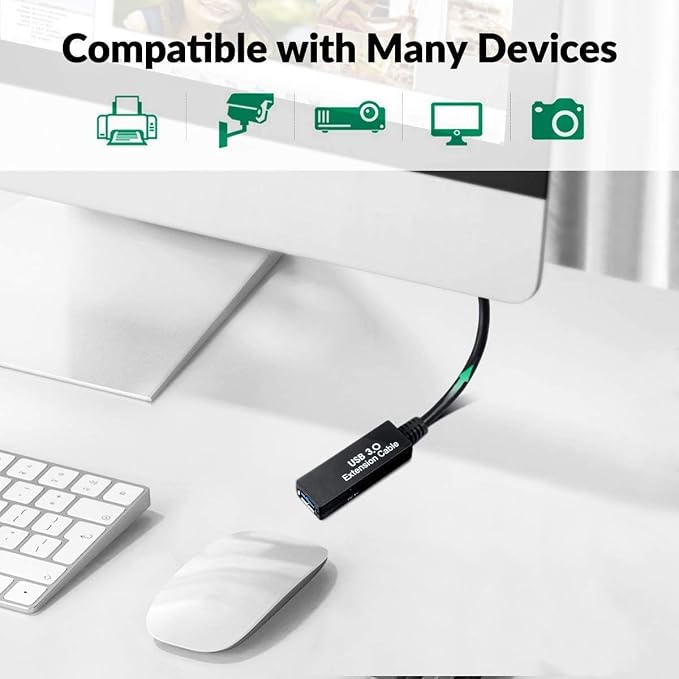 75FT USB 3.0 Active Extension Cable, USB 3.0 Extension Cord A-Male to A-Female - Image 6