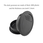 HAHIYO 2Pcs 2.4Inch/60mm Black ABS Plastic Sector-Shaped Desk Grommet Wire - Image 4
