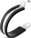 50PCS Cable Clamps 1-1/2 Inch 304 Stainless Steel Cable Clamps Rubber Coated by OURU