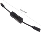 USB-C Extension Cable with Inline On/Off Switch - 6ft Power Control - Image 2