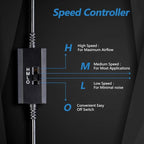 Dual 80mm USB Speed Control Fan, 5V Portable Cooling Fan - Image 4