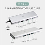 9-in-1 USB C Hub Multiple Adapter, 3 USB 3.0 Ports up to 5Gbps Transfer - Image 2