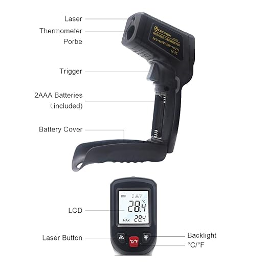 KETOTEK Infrared Thermometer Non Contact IR Digital Laser Temperature Gun - Image 9