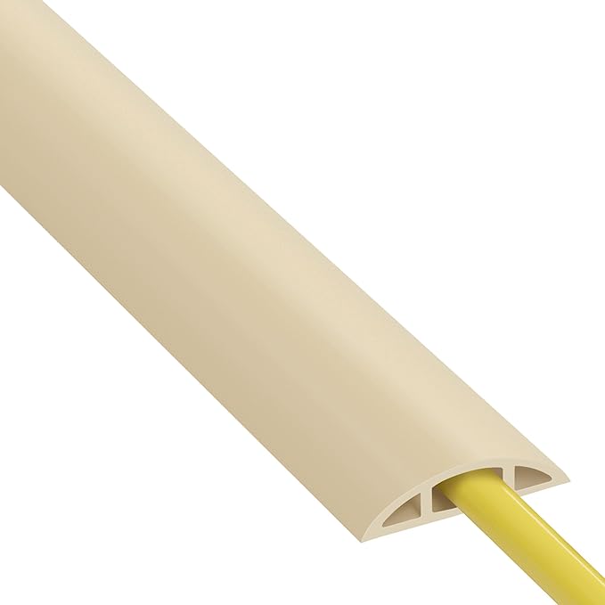 ZhiYo 4ft Cord Hider Floor for 1 Small Wire, Soft PVC Cord Covers for Wires on by ZhiYo