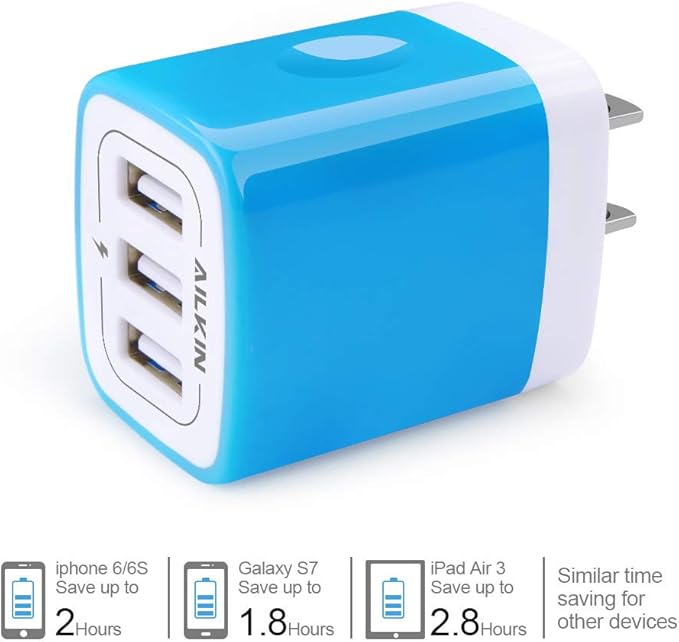 Wall Charger, USB Charger Adapter, 3.1A/3Pack Muti Port Fast Charging Cube - Image 2