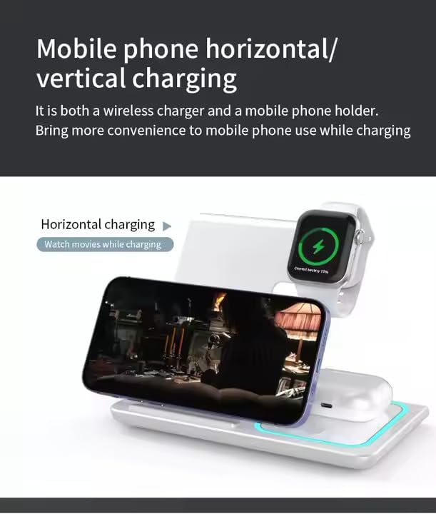 3-in-1 Wireless Charger for iPhone 16/15/14/13/12/11, Apple Watch All Series - Image 3