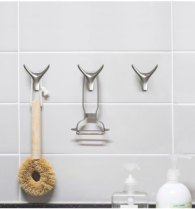 4 Packs Towel Hooks, Coat Hook Cow Head Wall Hooks, Metal Heavy Duty Wall Hooks - Image 5