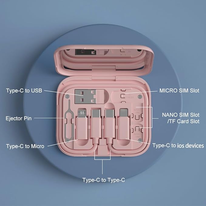 USB-C to USB Adapter, USB C Male Cable Box Contains Makeup Mirror/USB C - Image 4