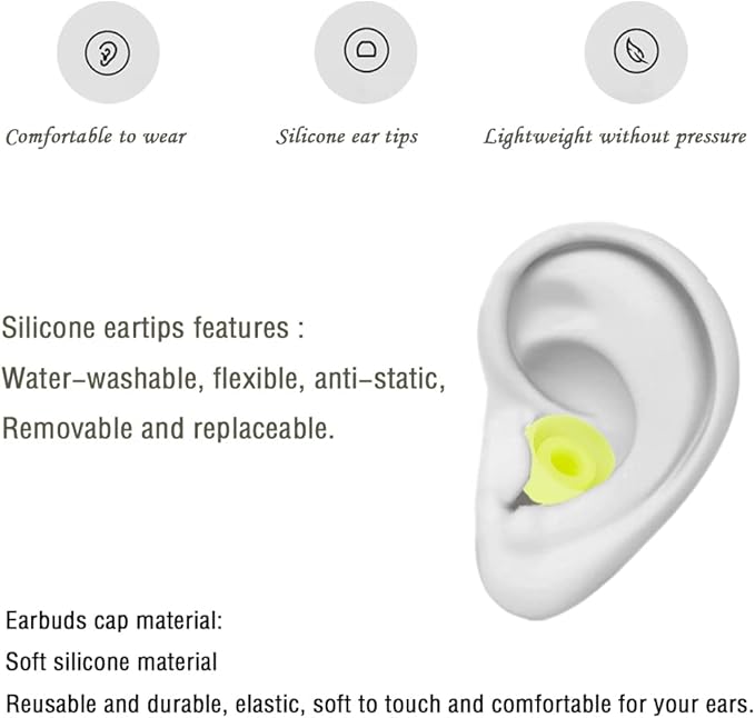 4 Pairs Silicone Replacement Earbud Tips Earbud Cap Compatible - Image 5
