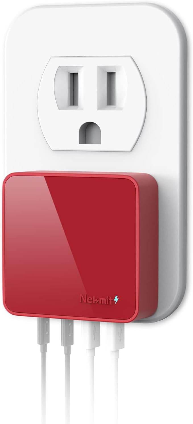 Nekmit USB C Charger, Thin Flat 52W 4-Port Fast Wall Charger by Nekmit