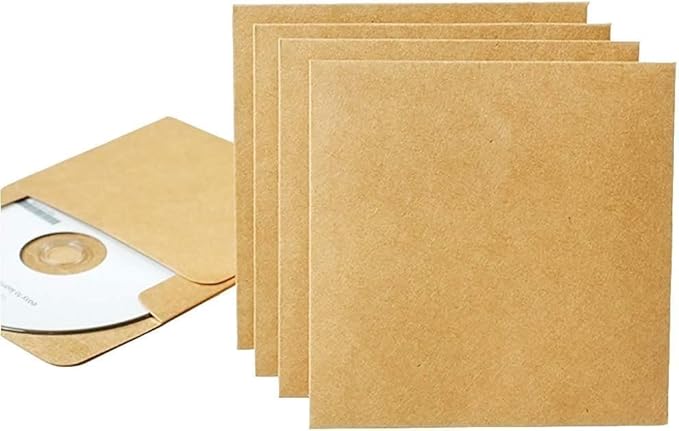 25 Pcs Retro Kraft Paper CD DVD Sleeves Envelopes Cardboard Storage Cases - Image 4