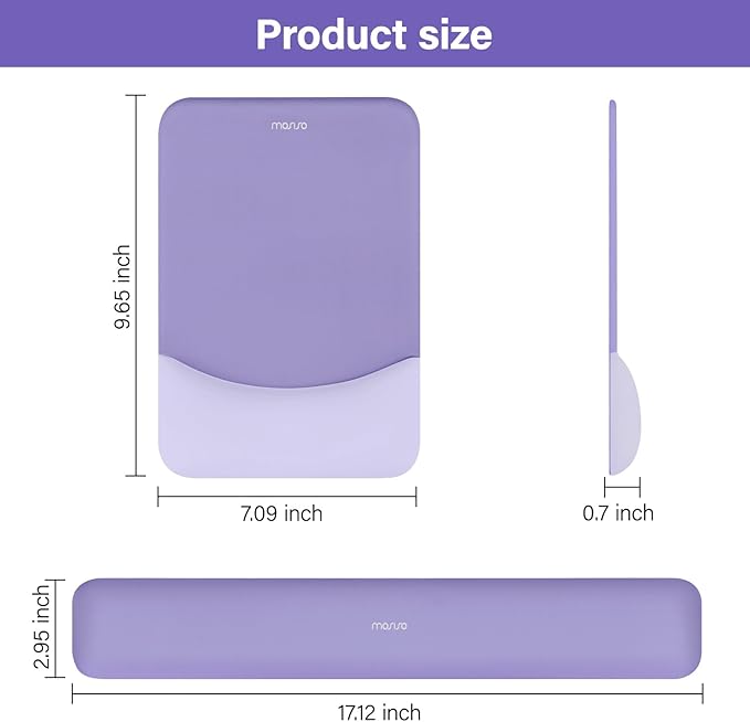 MOSISO Wrist Rest Support for Mouse Pad&Keyboard Set, Rectangular Ergonomic - Image 7