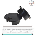HAHIYO 2Pcs 1.38Inch/35mm Black Zinc Alloy Desk Grommet Wire Grommet Cable - Image 6
