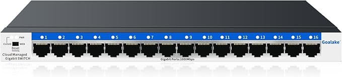 16 Port Gigabit Switch, Easy Smart Managed Ethernet Switch, Network Hub by Goalake