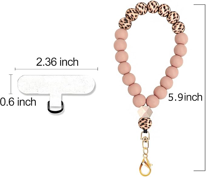 Marble Silicone Beaded Phone Wrist Strap, Cellphone Lanyard - Image 6