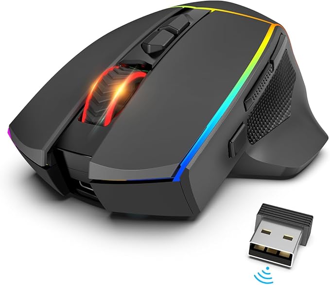 Redragon Wireless Gaming Mouse, Tri-Mode 2.4G/USB-C/Bluetooth Ergonomic Mouse - Image 8