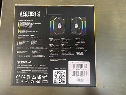 GAMDIAS Aeolus P2-1203U 120mm ARGB PWM Fan, Include Reverse Fan Blade x3 - Image 13