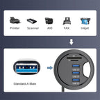 USB 3.0 Hub SD TF 3 Port USB 60mm Desk Grommet Splitter Dock Station Micro-SD - Image 4