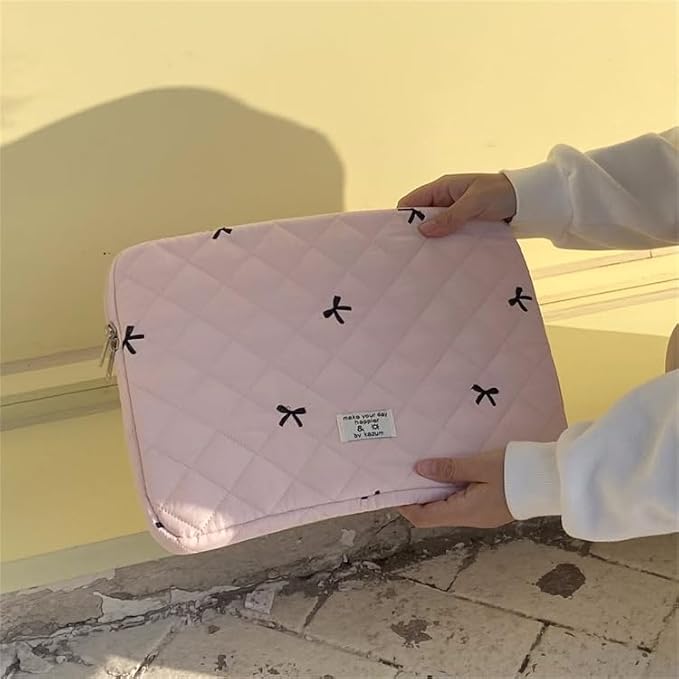 Cute Bow Graphic Carrying Laptop Bag Y2K Preppy Laptop Sleeve Case Bag Kawaii - Image 3