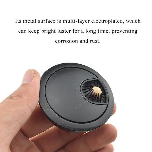 HAHIYO 2Pcs 2Inch/50mm Black Zinc Alloy Desk Grommet Wire Grommet Cable - Image 5