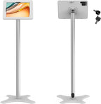 Tablet Floor Stand, Anti-Theft, Rotate Lockable Metal Tablet Enclosure+Aluminum by Beelta