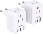 European Travel Plug Adapter for International, HANYCONY Italy Spain Power by HANYCONY