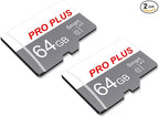 2 Pack TF Card 64GB with Adapter, High Speed Memory Card, UHS-I C10 A1 Memory by Bliksem